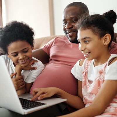 Father with children