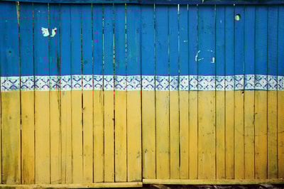 Ukraine fence flag