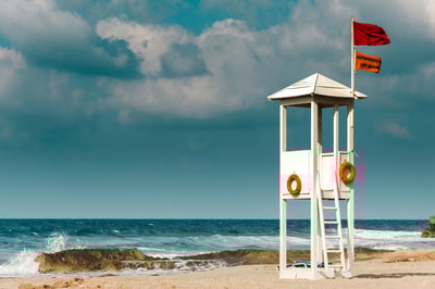 Lifeguard station on beach