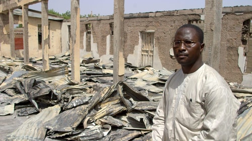 Church destroyed by Islamist militants in Borno State Picture by Andrew Boyd