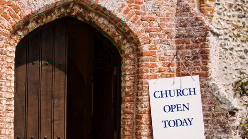 Church door open sign