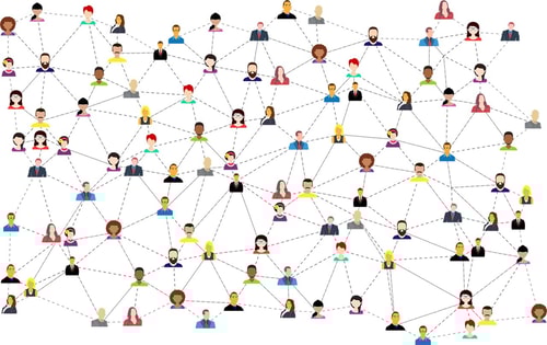 Connected people graphic