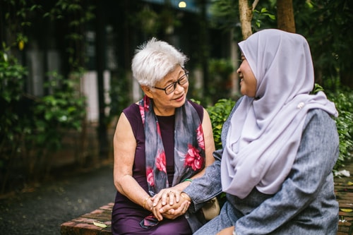Muslim woman with friend