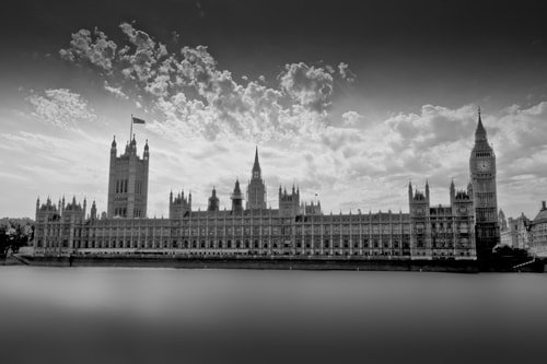 UK Parliament black and white