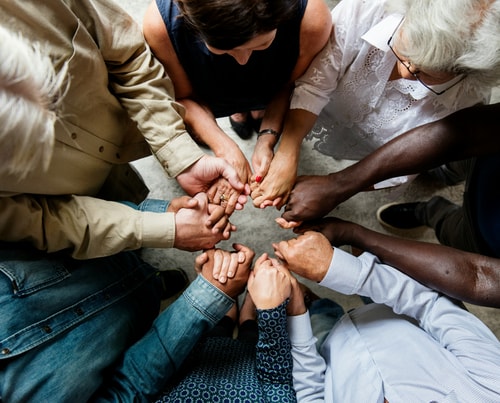 Group holding hands