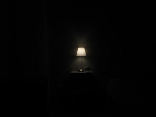 Lamp in dark room