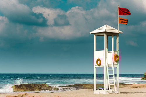 Lifeguard station on beach