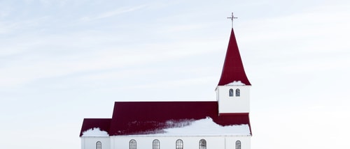 Church winter snow