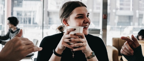 Conversation with friends coffee shop