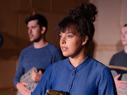 Emily in Faultlines, domestic abuse play and workshop (Heart Behind the Art)