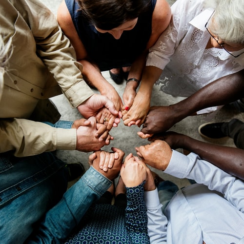 Group holding hands